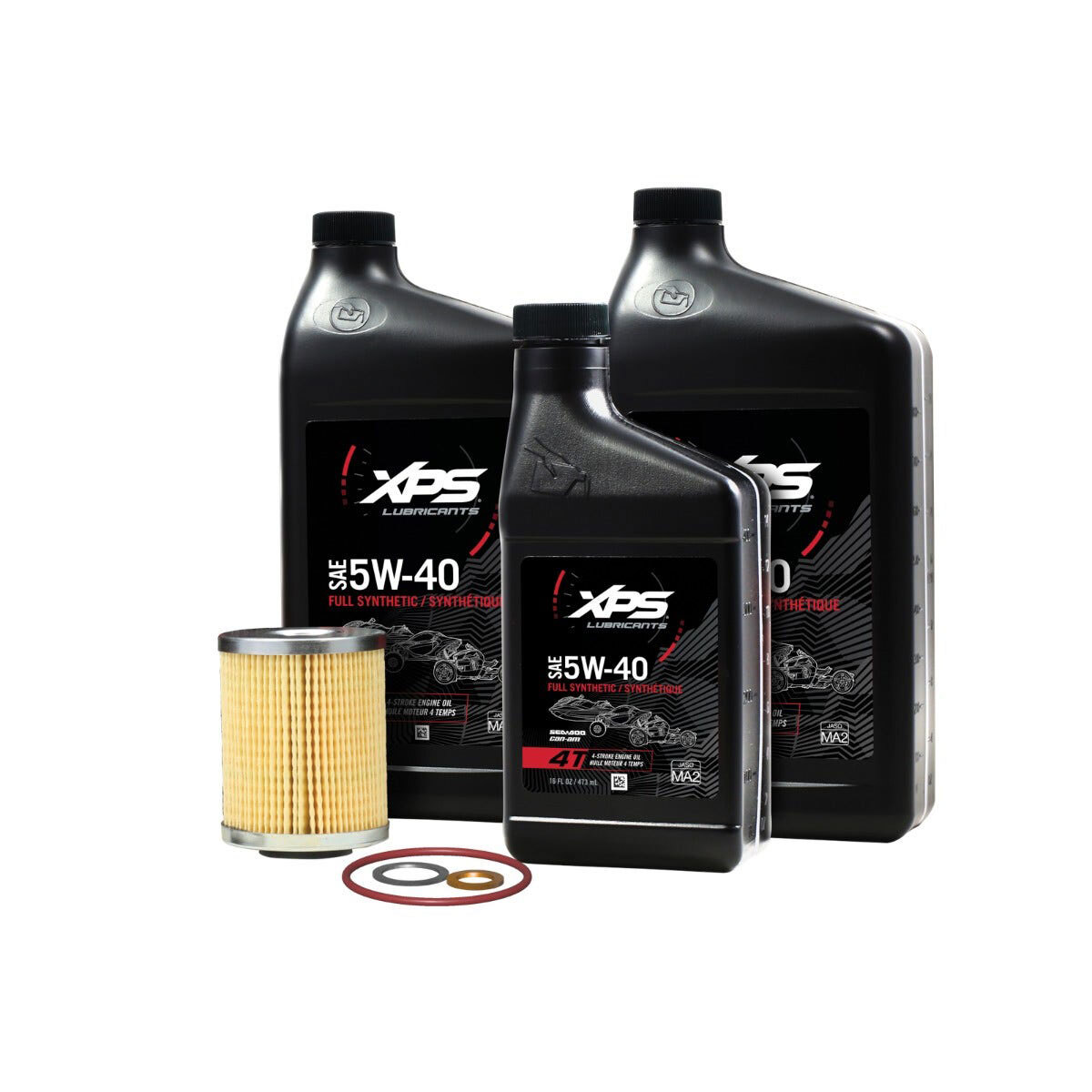 9779488 XPS 4T 5W 40 Full Synthetic Oil Change Kit For Rotax 500 Cc Or More V Twin Engine